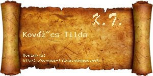 Kovács Tilda névjegykártya