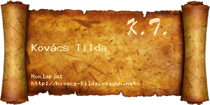 Kovács Tilda névjegykártya